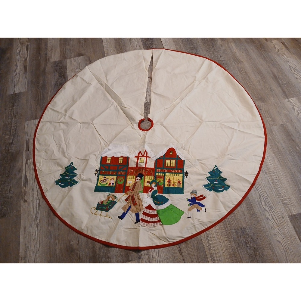 House Of Hatten Holiday‎ Scene Vintage Christmas Tree Skirt 57" New